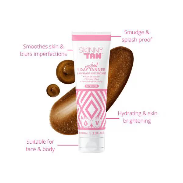 Skin & Tan Instant 1 Day Tanner Medium 100ml