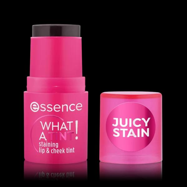 essence WHAT A TINT! staining lip and cheek
